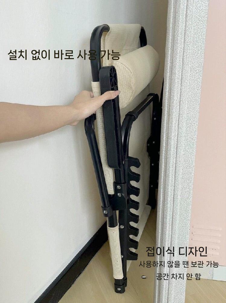 접이식 침대 각도조절 등받이 소형 간이침대 휴대용 폴딩베드 통기형 카키 8단 - 상세 이미지 5