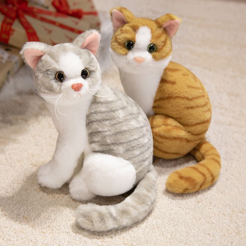 고양이 인형 실사 랙돌 모형 리얼 대형 수제 인테리어 소품 오렌지 26cm - 상품 이미지
