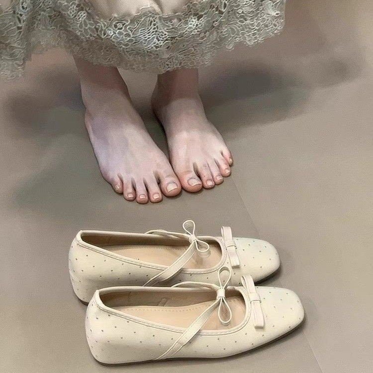 여성 리본 메리제인 플랫슈즈 발레코어 단화 블랙, 235 이미지 6
