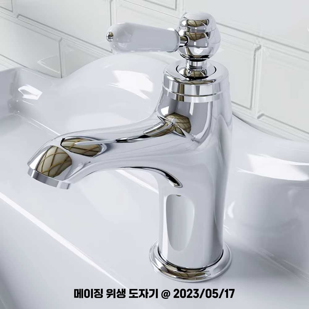 유럽풍 세면대 일체형 긴다리 스탠드 일체형 욕실 58cm 세면기 - 상세 이미지 4