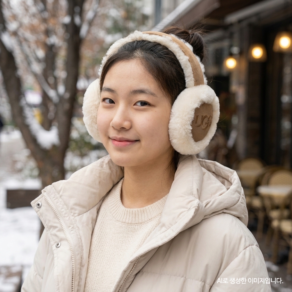 미국 UGG 어그 귀마개 귀도리 자수 로고 방한 이어머프 체스트넛 20955 - 상세 이미지 5