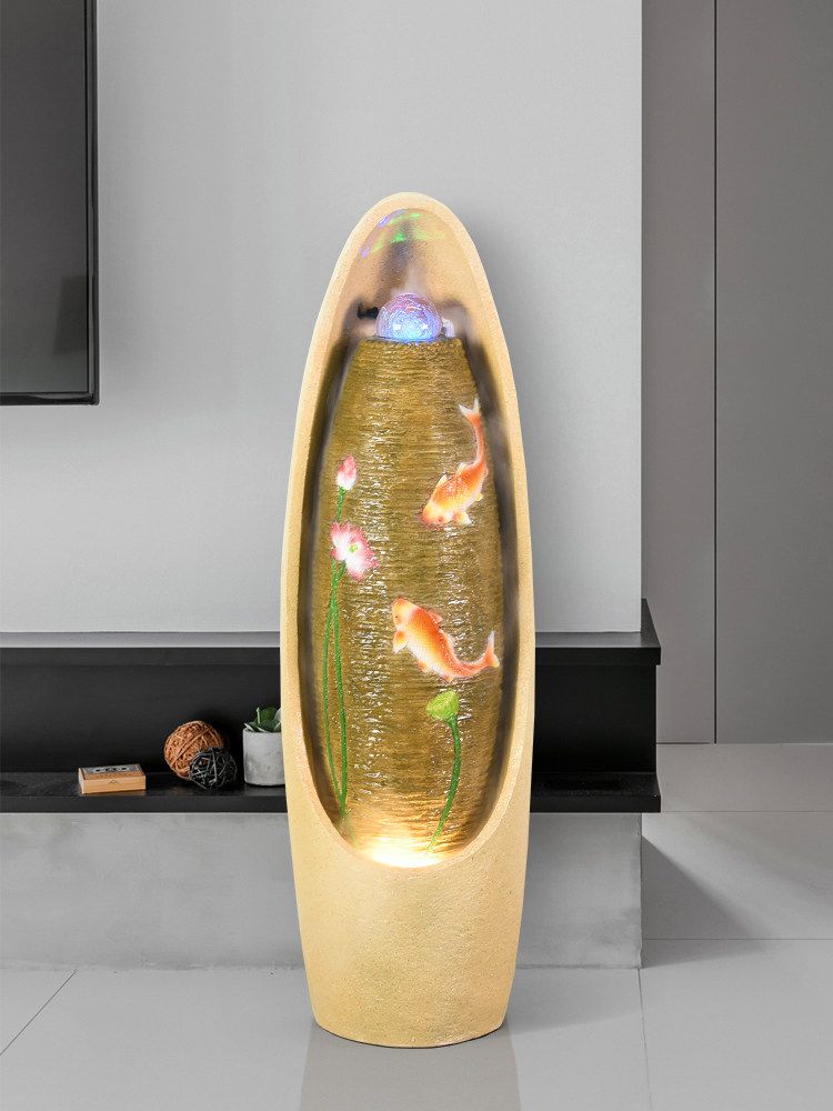 실내 분수대 물멍 인테리어 사무실 카페 장식 조경소품 블랙 30x30x105CM 이미지 6