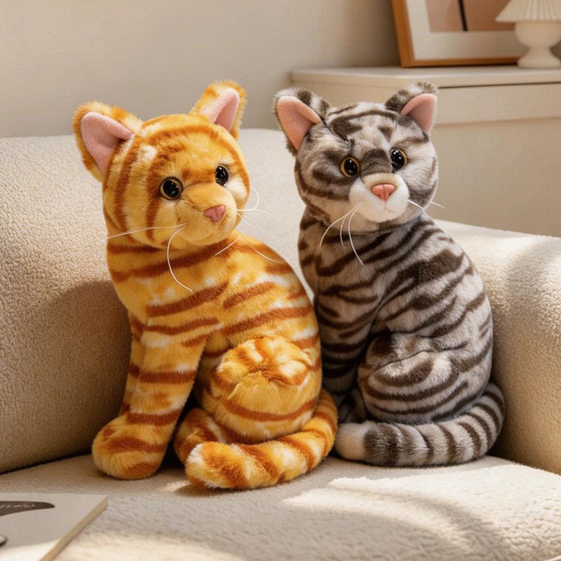 고양이 인형 실사 랙돌 모형 리얼 대형 수제 인테리어 소품 오렌지 26cm - 상세 이미지 5