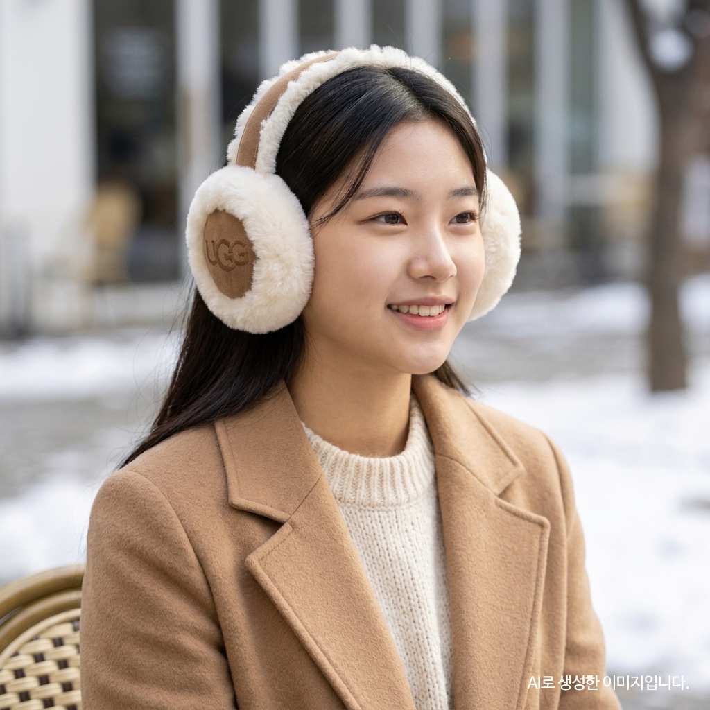 미국 UGG 어그 귀마개 귀도리 자수 로고 방한 이어머프 체스트넛 20955 이미지 6