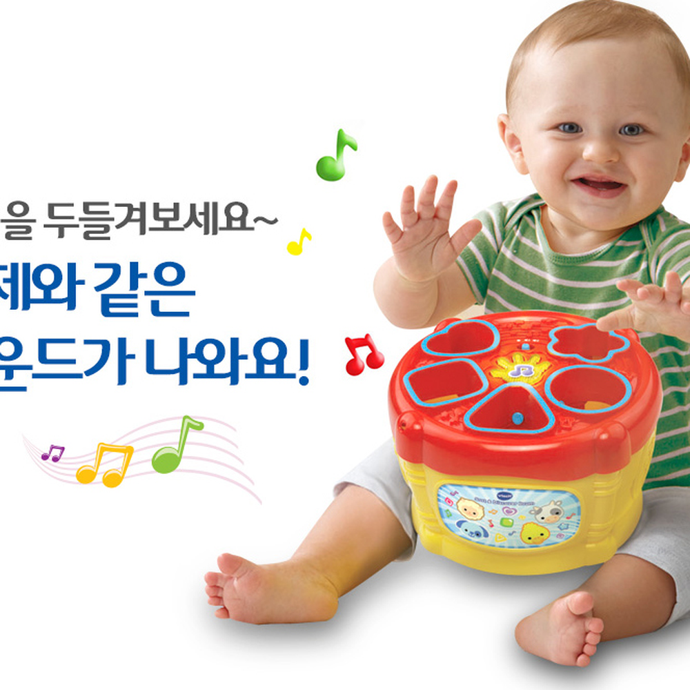 다양한효과음음악학습도형끼우기 스마트유아완구영유아발달도형드럼 음향효과오감자극모양맞추기 12개 - 상세 이미지 3