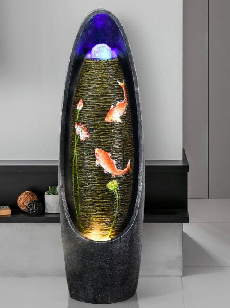실내 분수대 물멍 인테리어 사무실 카페 장식 조경소품 블랙 30x30x105CM 이미지 7