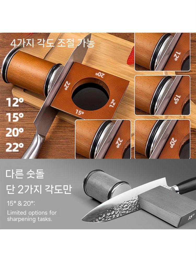롤링 칼갈이 롤러 샤프너 주방 칼 연마기 다이아몬드 샤프닝 나이프 숫돌 우드 - 상세 이미지 5