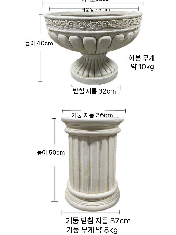 정원 대형 화분 인테리어 텃밭 도로화분 원형 31cm 로마 화분 이미지 6
