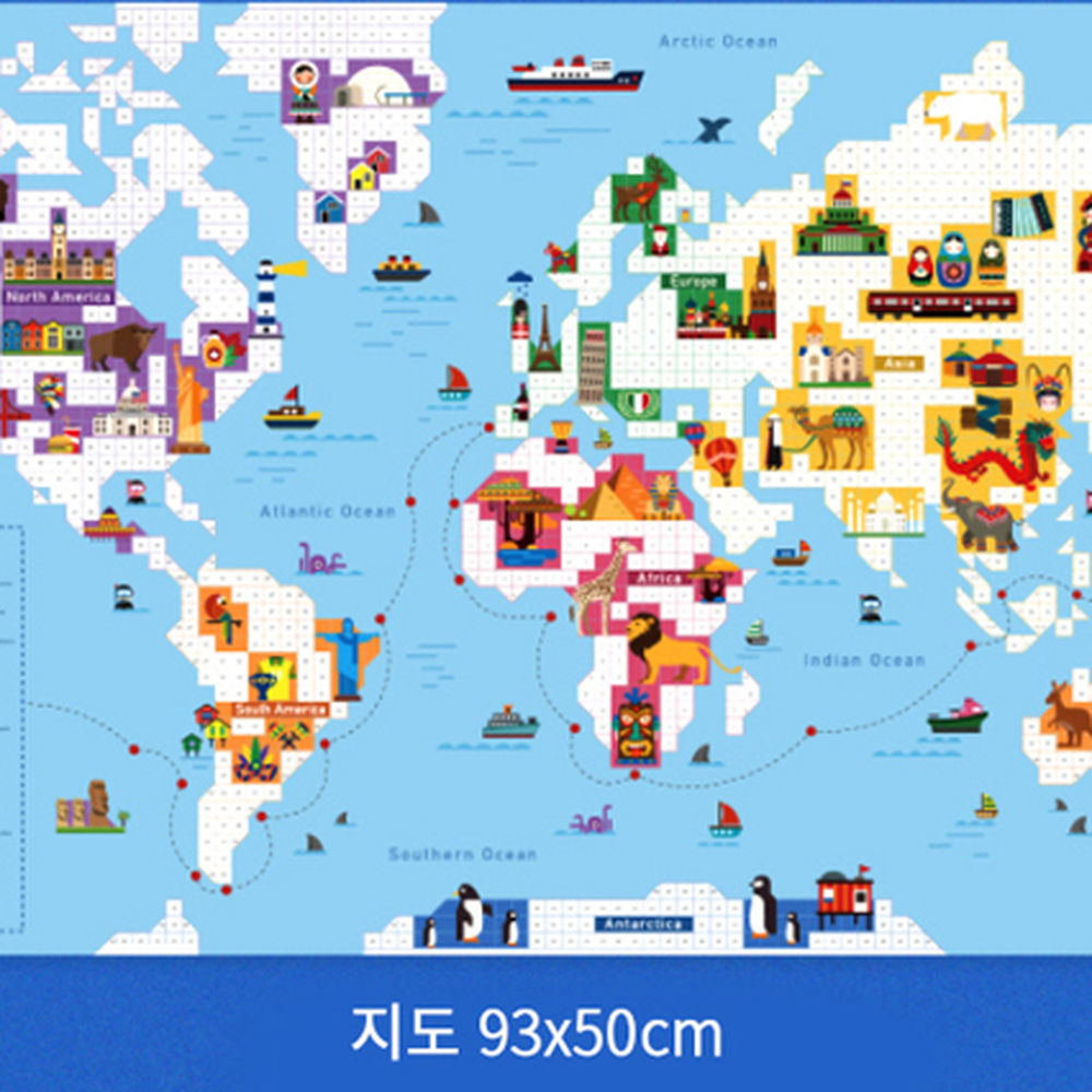 학습용나라공부우표스티커 자기주도학습지리교육 인지력향상세계여행세계지도스티커 - 상세 이미지 2