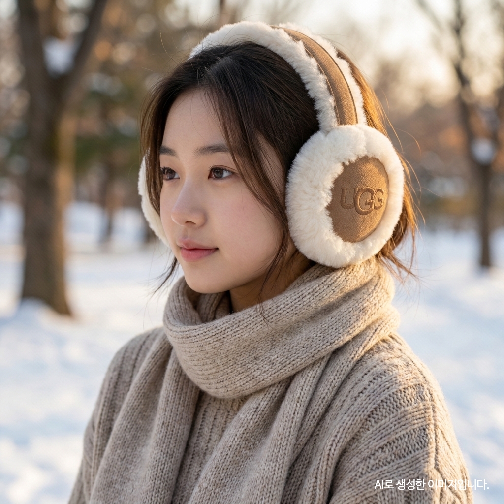 미국 UGG 어그 귀마개 귀도리 자수 로고 방한 이어머프 체스트넛 20955 - 상세 이미지 2