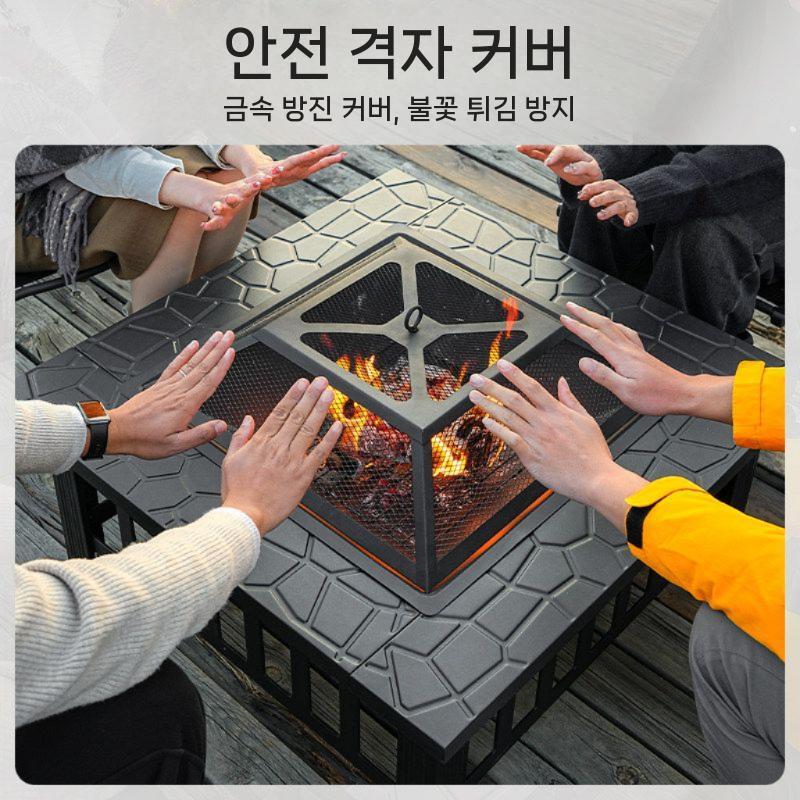 야외 화로 테이블 숯불 화로대 테라스 펜션 불멍 캠핑 스토브 - 상세 이미지 5