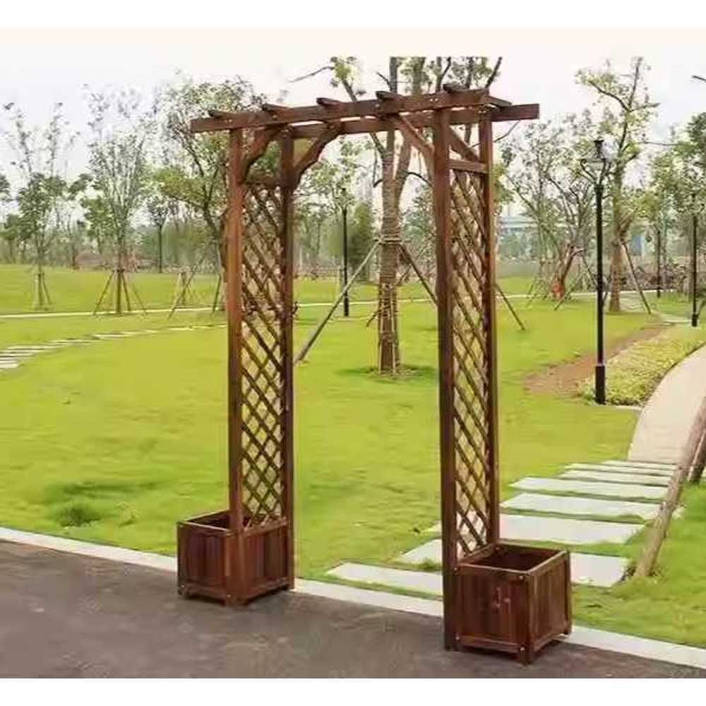 원목 아치 대문 포도 나무 지주대 출입문 입구 울타리 100cm아치문 - 상품 이미지
