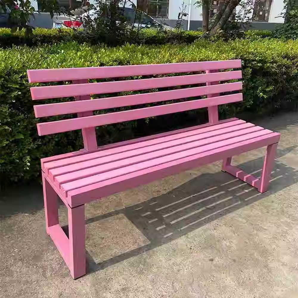 공원벤치 정원 카페 옥외 조립식 컬러 광장 긴 풋살장 핑크1.2mx40cmx45cm - 상품 이미지