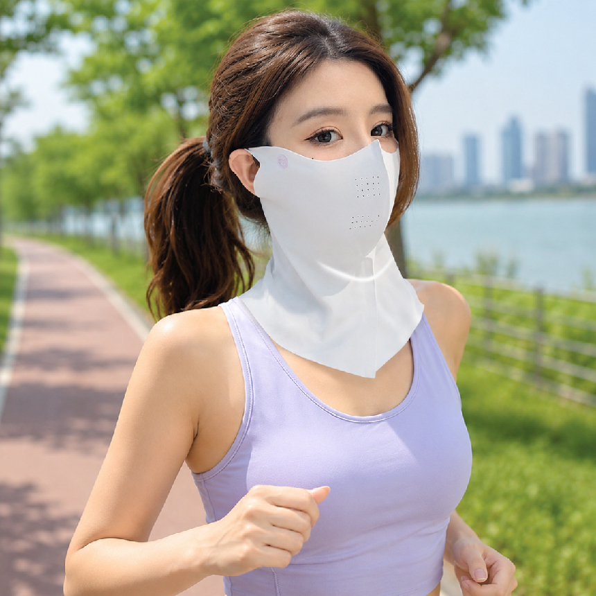 햇빛차단마스크 99% 자외선차단 UV 얼굴 안면 햇빛가리개 페이스 골프 쿨 냉감 조깅 러닝 - 상세 이미지 3