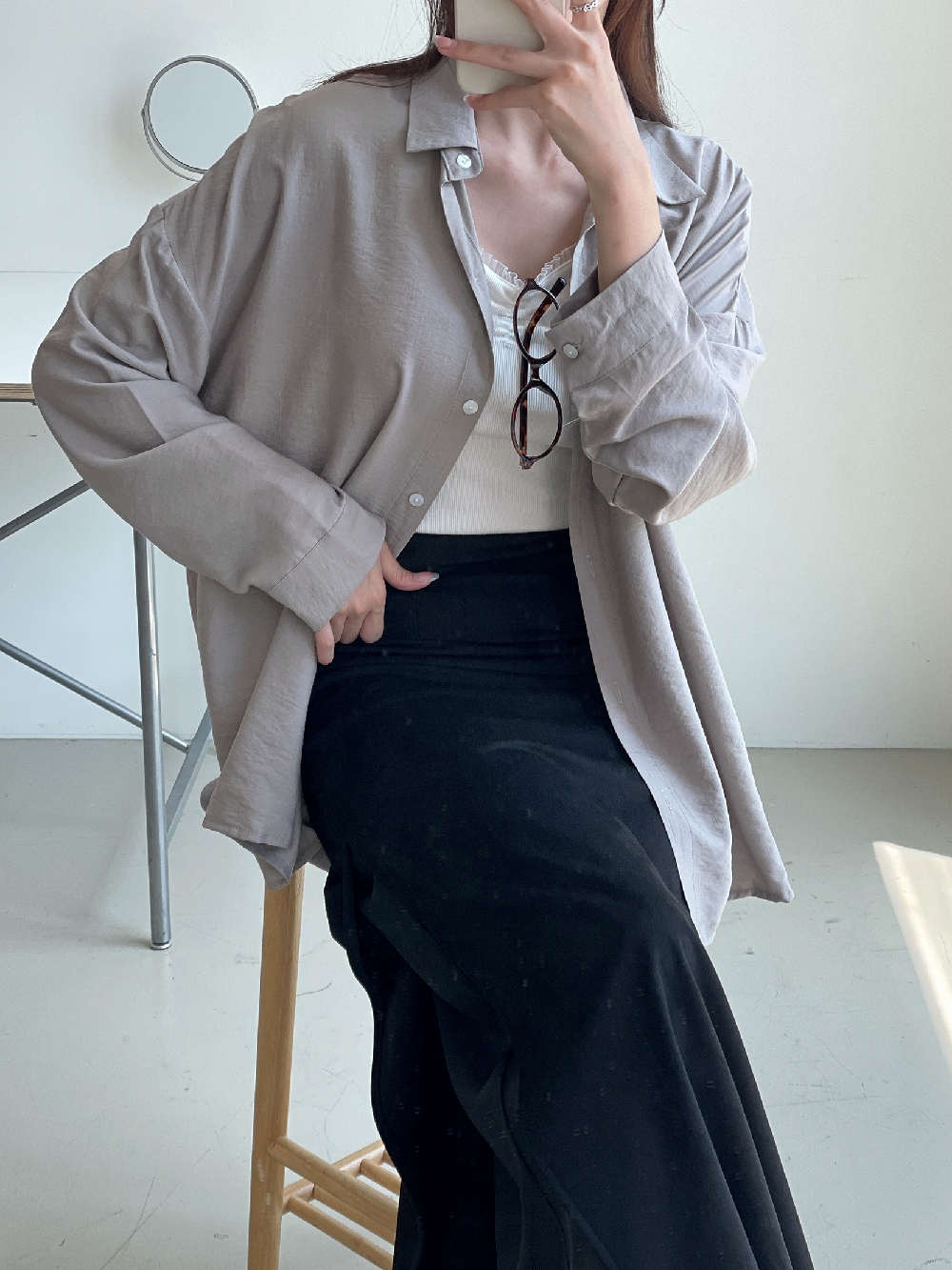 가을블라우스 출근룩 오피스룩 정장 면접 긴팔 셔츠 이미지 6
