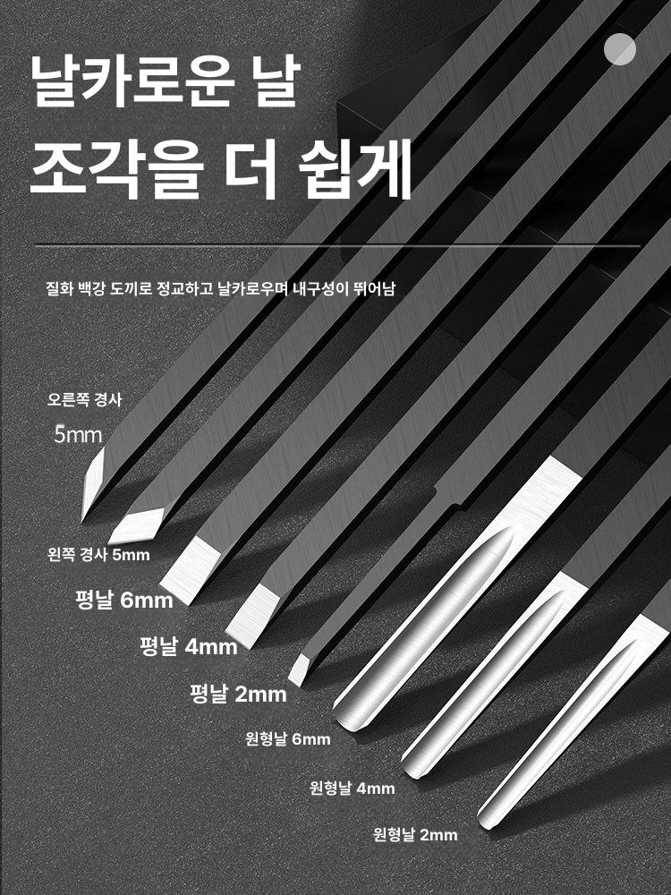 목공 조각칼 경질목재 정밀조각 수공예 우드카빙 DIY 작업공구 평면 칼 1mm - 상세 이미지 4