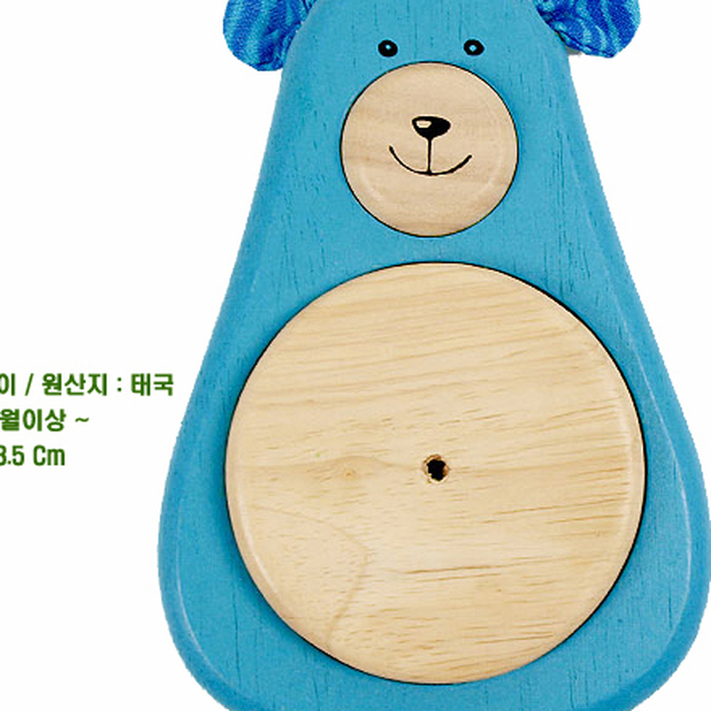 원목악기유치원악기곰돌이탬버린 소근육발달캐릭터탬버린 영아장난감 - 상세 이미지 3