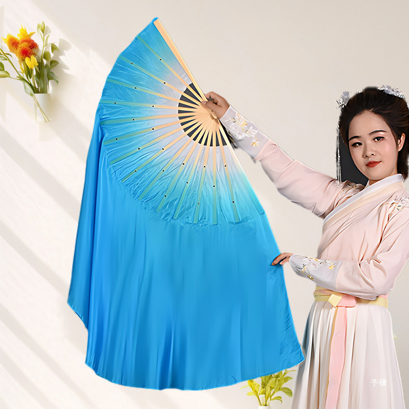 무용부채 한국무용 실크 너울 부채 비단 공연소품 고전무용 - 상세 이미지 4
