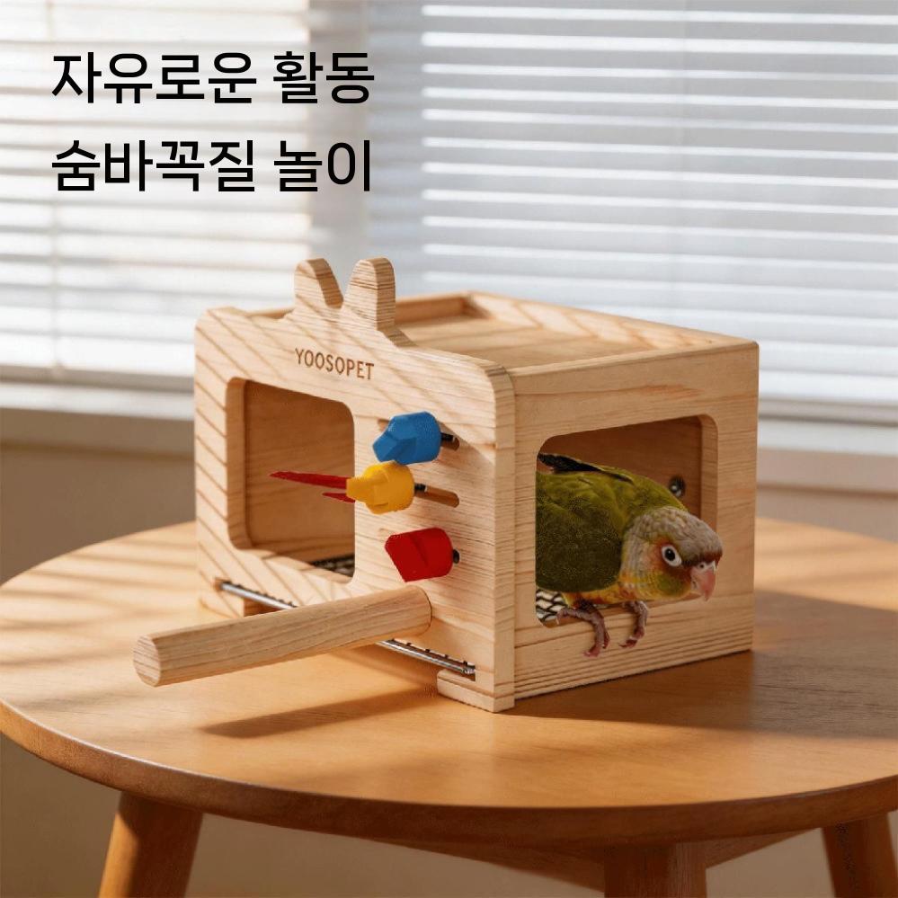 원목 새장 앵무새 햄스터 새집 인테리어 놀이터 케이지 TV 오른쪽 - 상세 이미지 5