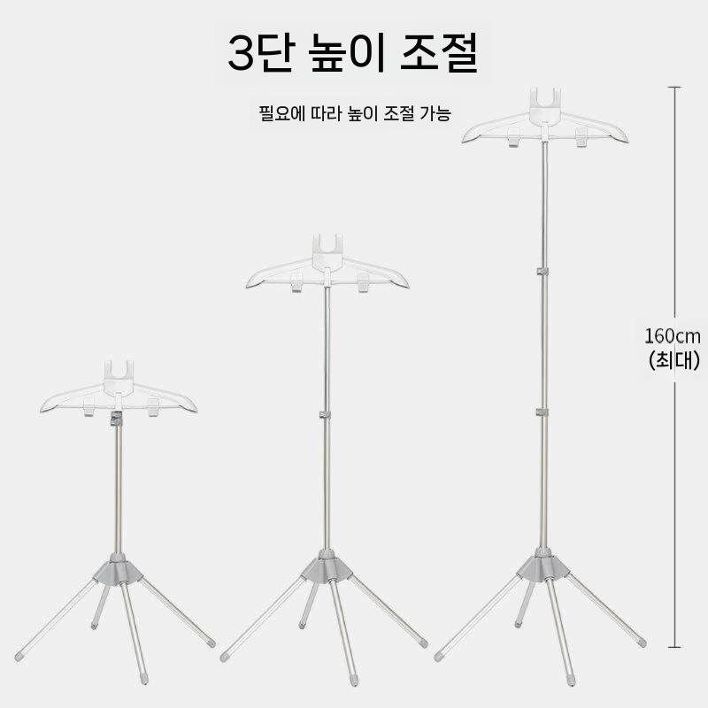 스팀다리미용 행거 옷걸이 스티머 높이조절 가정용 블랙 - 상세 이미지 3