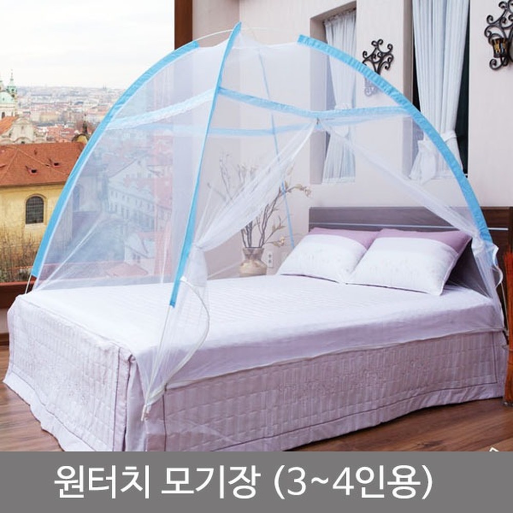 실내취침 패밀리사이즈설치편리원터치모기장 야외취침자동모기장 4인용 3인용 3인 - 상품 이미지