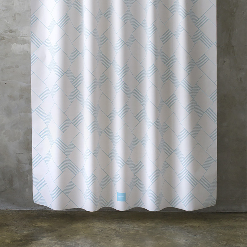 원세븐나인 패브릭 샤워커튼 블루 위브 L (180X208cm) - 상세 이미지 4