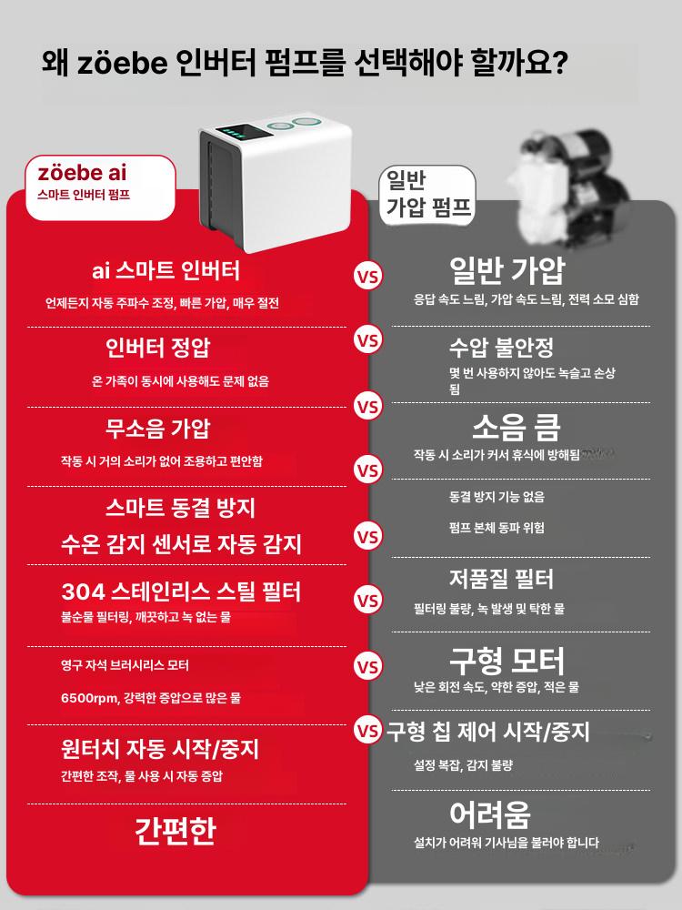 가압펌프 수도가압펌프 수중펌프 가정용 펌프 디스펜서 300W 듀얼 컨트롤 자동 온오프 - 상세 이미지 2