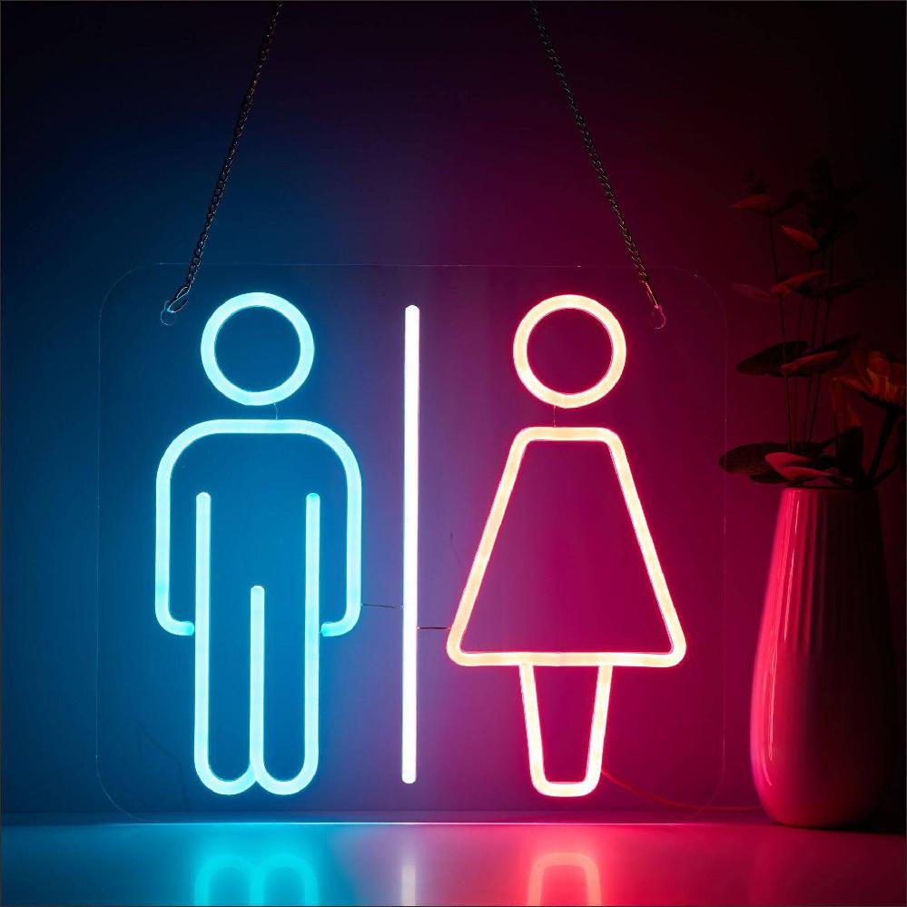 화장실 사인판 LED 조명 욕실 간판 맞춤 카페 미용실 왼쪽 42.9x16cm 5V(디밍 가능) - 상세 이미지 5