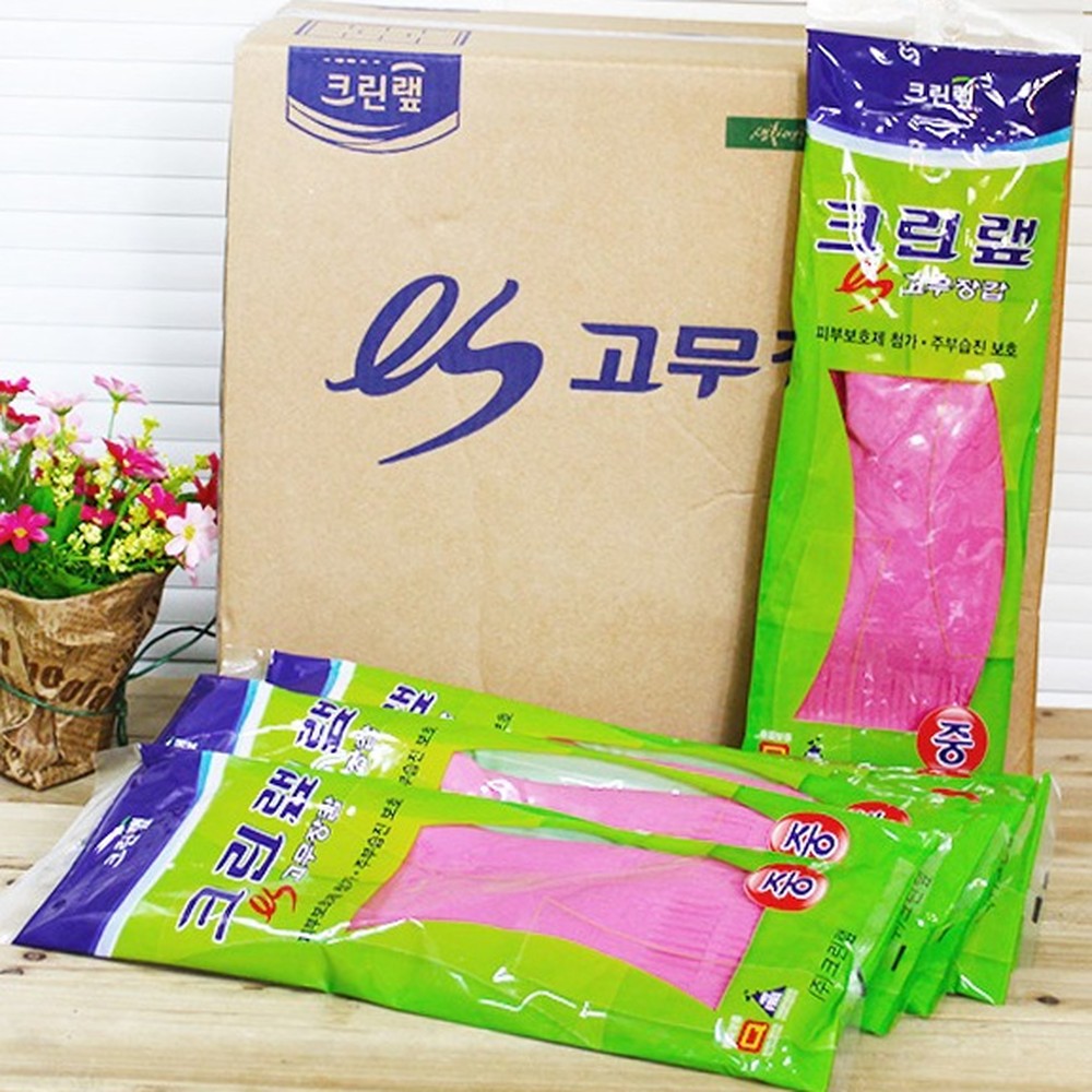 피부보호화장실청소주방장갑 인체공학위생관리 이중코팅주방생활고무장갑 100개입 - 상품 이미지