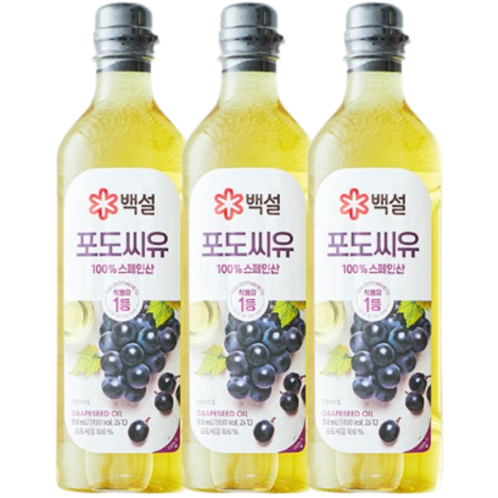 백설 포도씨유 900ml x3개 식용유 - 상품 이미지