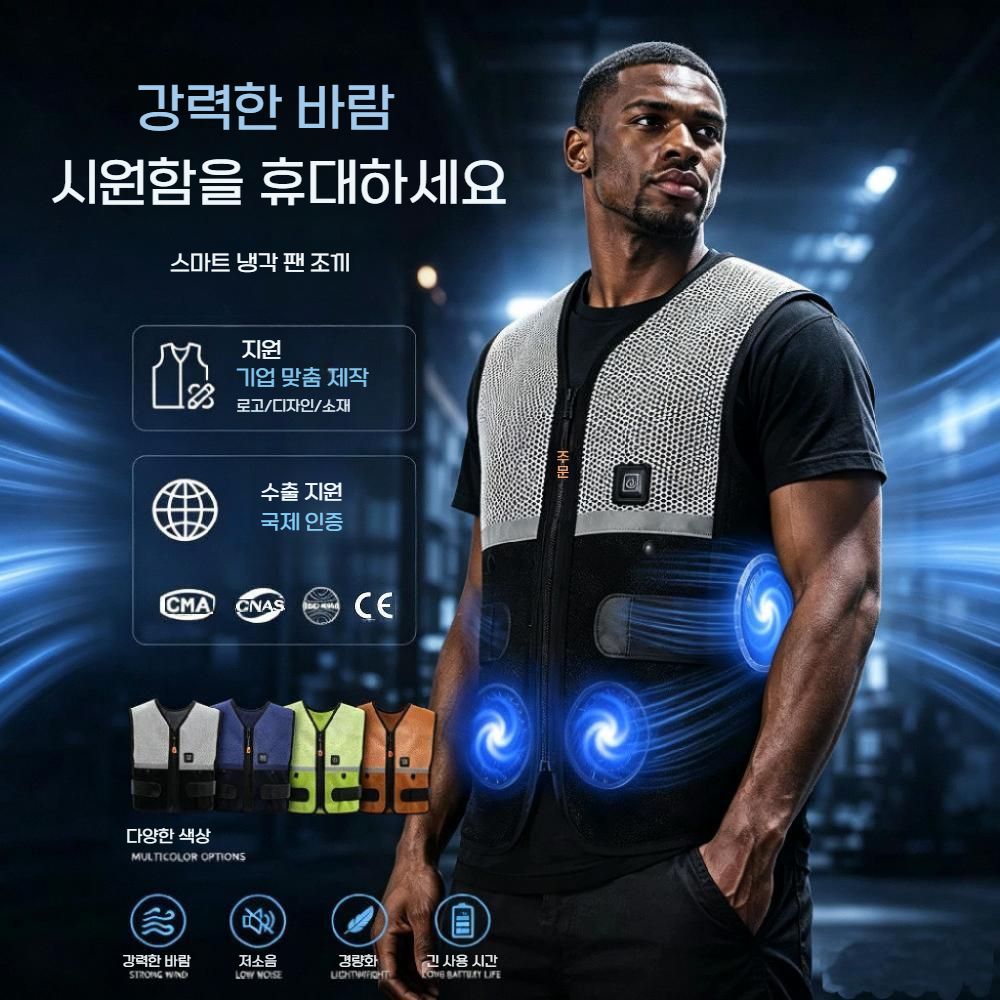 선풍기 조끼 현장 작업복 방수 통기성 반도체 냉각 5세대 에어컨 쿨링 메쉬 USB 조끼 - 상세 이미지 3