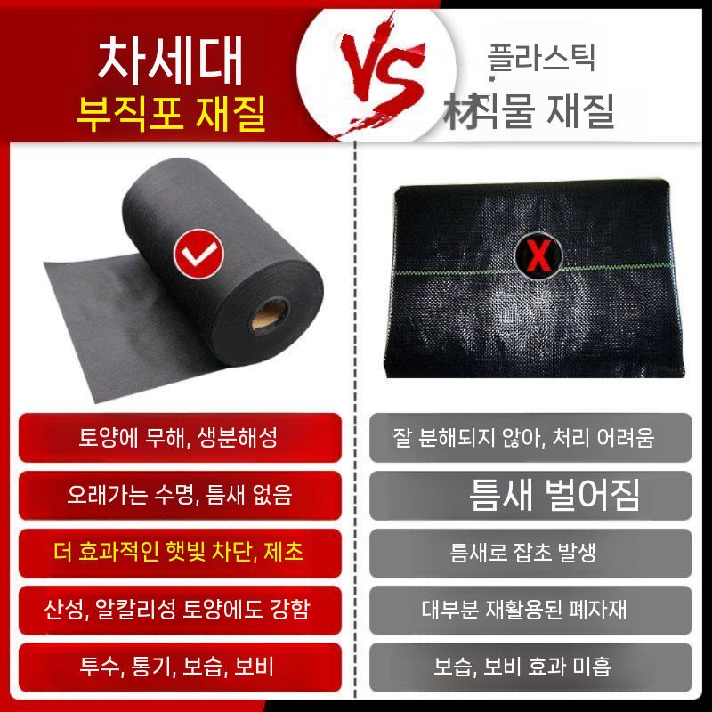 과수원 부직포 고추밭매트 나무 농업용 덮개 텃밭용 잡초 1x50m - 상세 이미지 3