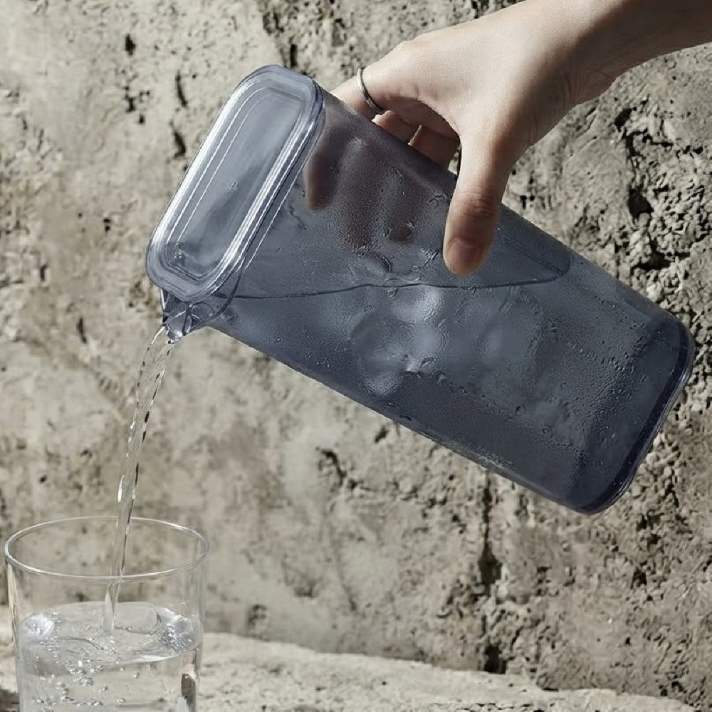 카페 사각 물병 플라스틱 냉장고 가정용 업소용 물병 물통 800ml, 블루 - 상품 이미지