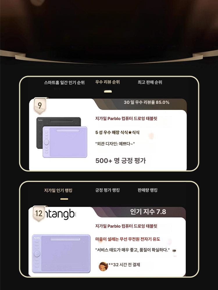 그림그리는패드 타블렛 드로잉패드 디지털 필기 LCD 클로브 퍼플 S - 상세 이미지 4