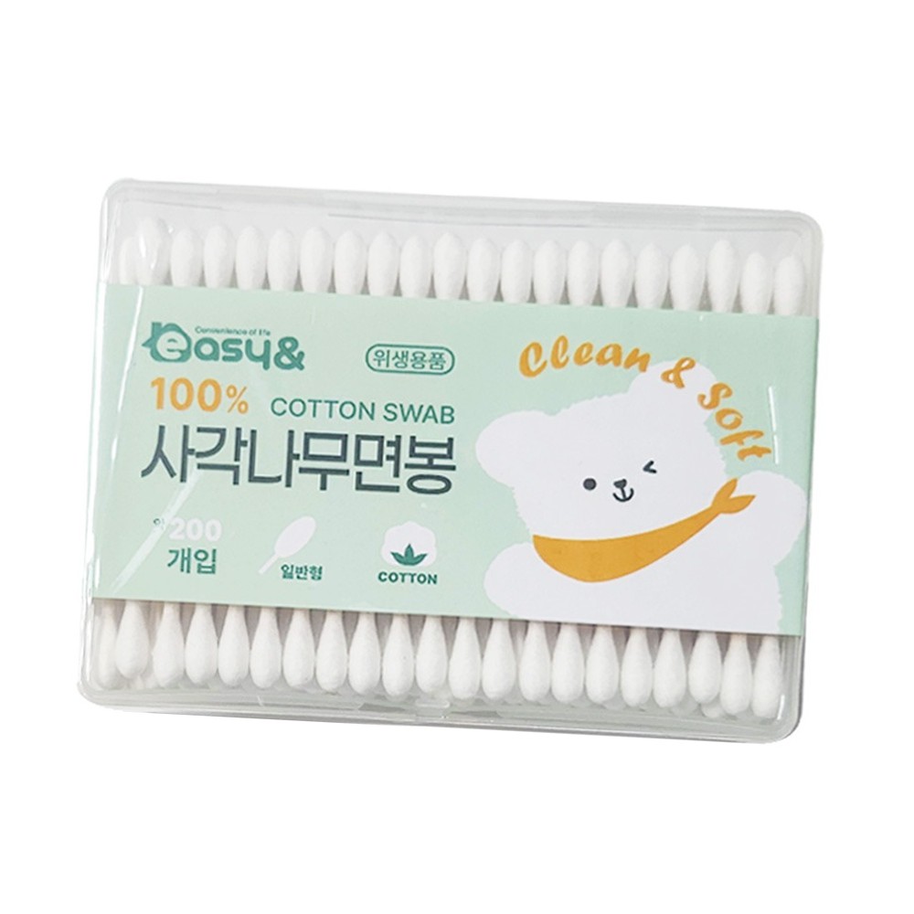 대용량귀청소면봉 포름알데히드free상처소독나무면봉 형광증백제free유아용 200P - 상품 이미지