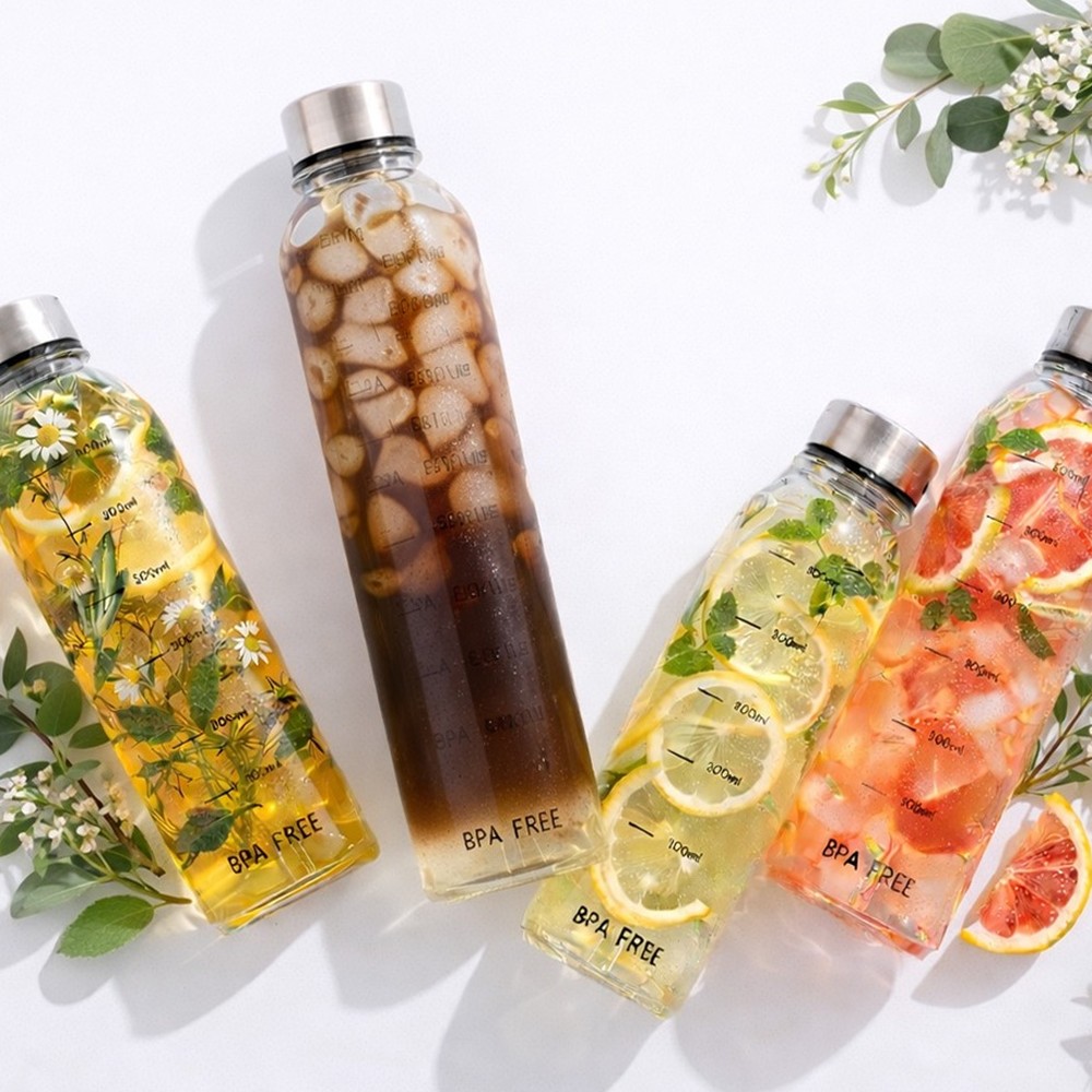 감성미니멀휴대간편눈금보틀 에코젠라이프스타일클리어보틀 투명디자인 700ml - 상품 이미지