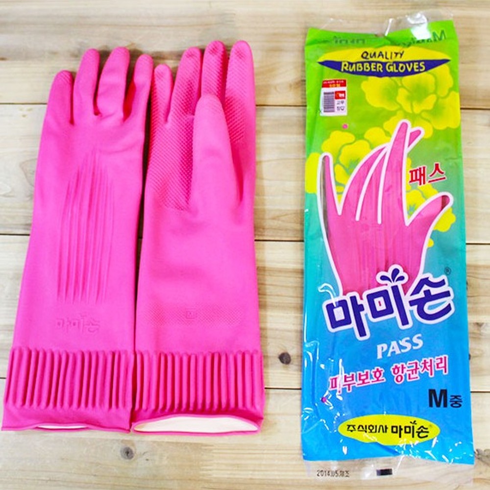 미끄럼방지주방청소 마미손찬물작업고무장갑 항균처리다용도세척주방장갑 100켤레 - 상품 이미지