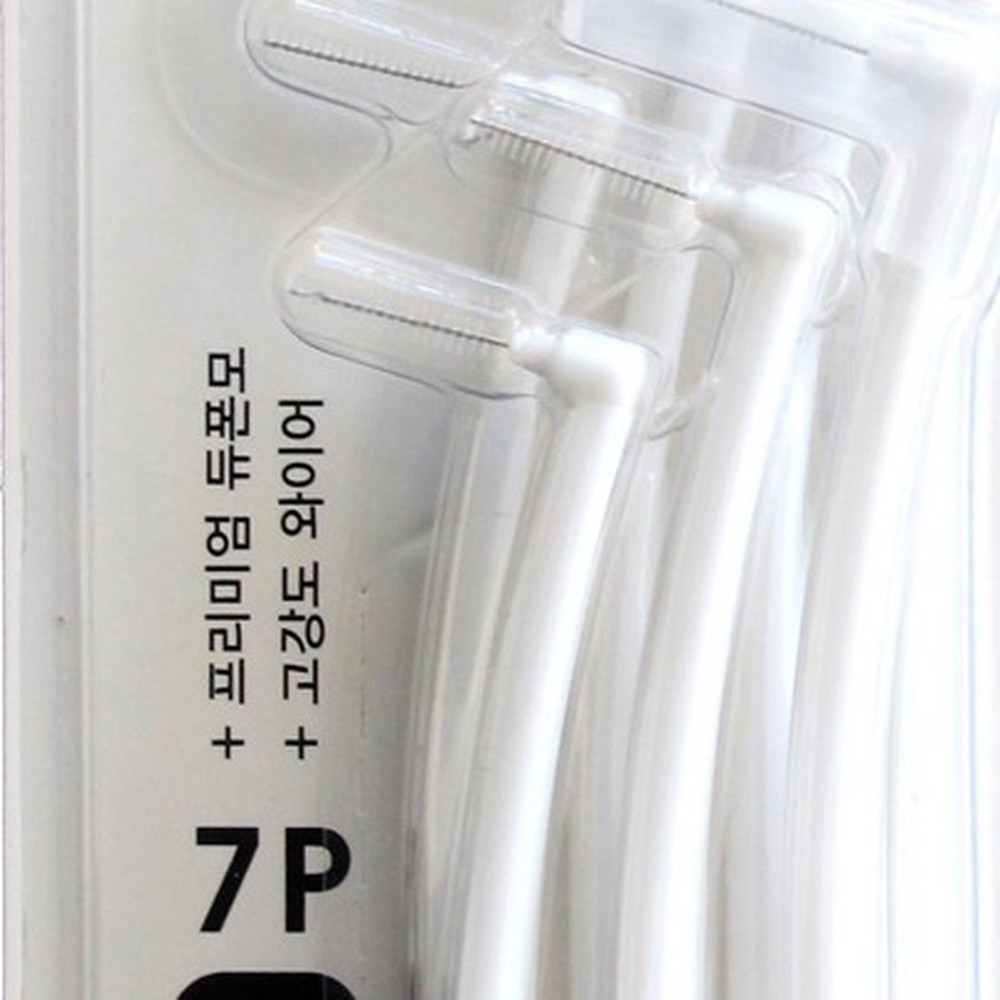 구강청결치아틈새솔 가는사이즈치아사이솔 L형치간칫솔 7P - 상품 이미지