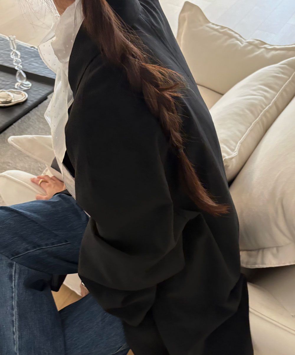 [블랙당일] 바스켓 배럴 하프 바바리 플레어핏 롱 스웨이드 벨벳 트렌치코트 (2c) 이미지 8