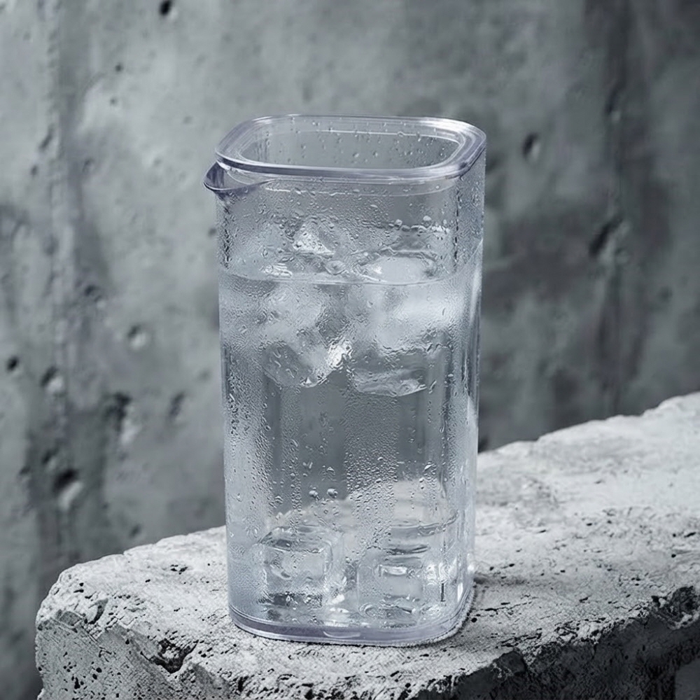 카페 사각 물병 플라스틱 냉장고 가정용 업소용 물병 물통 800ml, 투명 - 상세 이미지 2