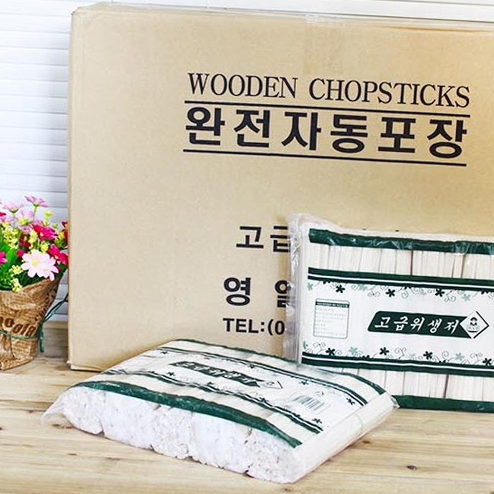 위생적잔치용일회용젓가락 대용량야유회용 개별포장영업용나무젓가락 50x5 250P 20개입 - 상품 이미지