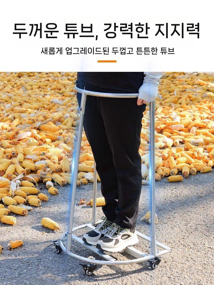 마대 자루 거치대 걸이 쓰레기 원형 철제 공장 건설현장 쓰레기통 4륜 - 상세 이미지 5