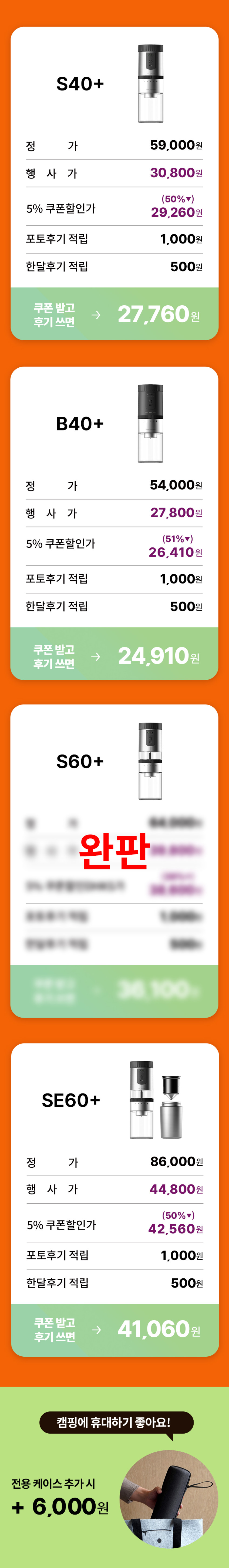루미 충전식 전동커피그라인더 S40 플러스 무선사용 휴대용 가정용 원두그라인더 판매처 상세 정보 이미지 4