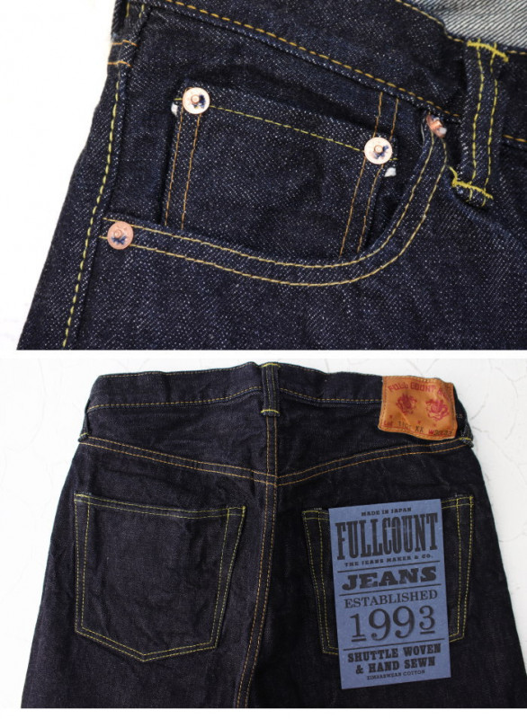 풀카운트 바지 15.5oz 스트레이트 데님 원워시 1101XX - 상세 이미지 5