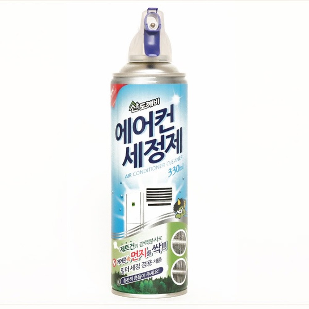 빨대노즐에어컨클리너 스프레이타입에어컨세정제 강력분사세균먼지제거필터세정제 330ml - 상품 이미지