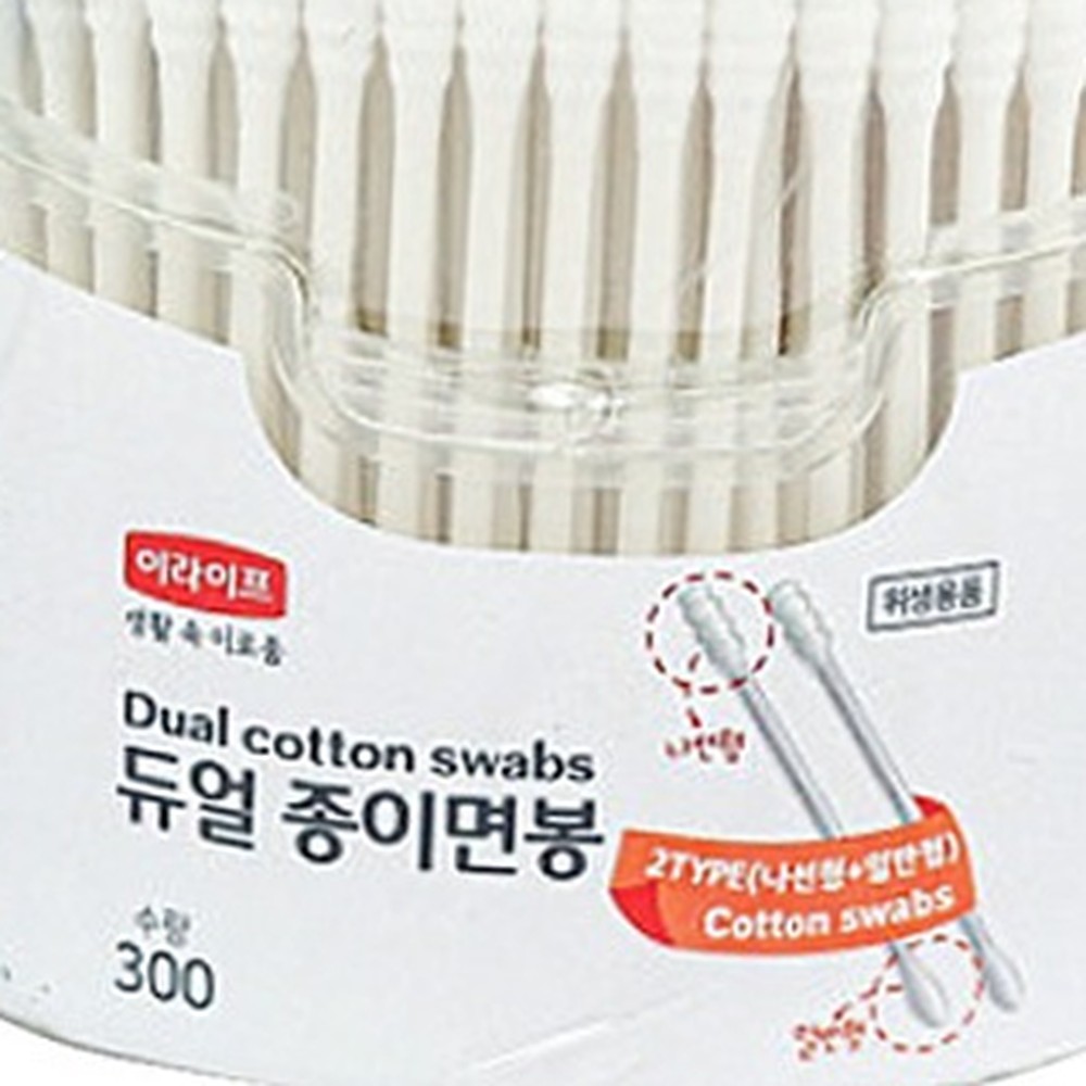 형광증백제free듀얼면봉 위생관리피부관리 포름알데히드free위생용품종이면봉 300p - 상품 이미지