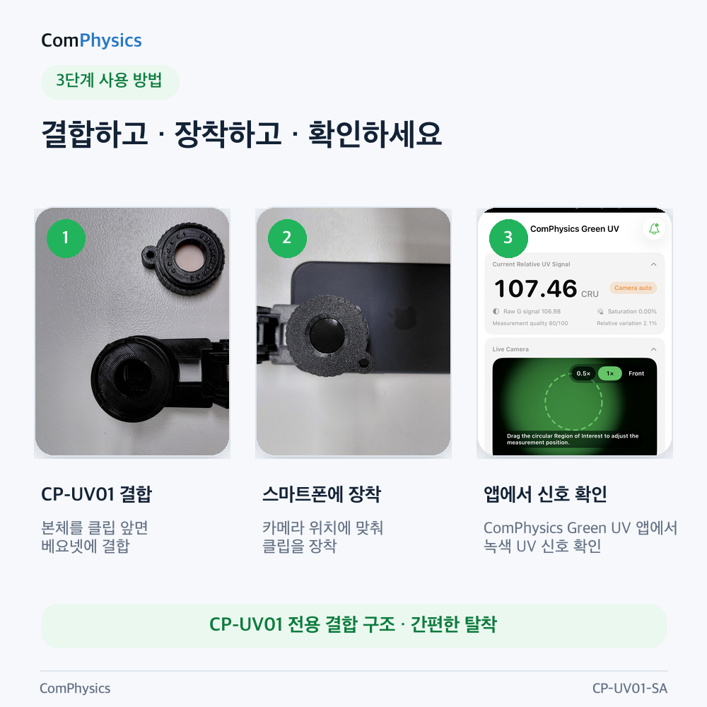 CP-UV01-SA 자외선 확인기 스마트폰 장착 클립 액세서리 (CP-UV01 본체 별매) 이미지 6