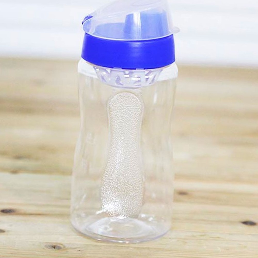 블루단백질음료쉐이크물통 미니헬스물병 휴대용쉐이커물병 350ml - 상품 이미지