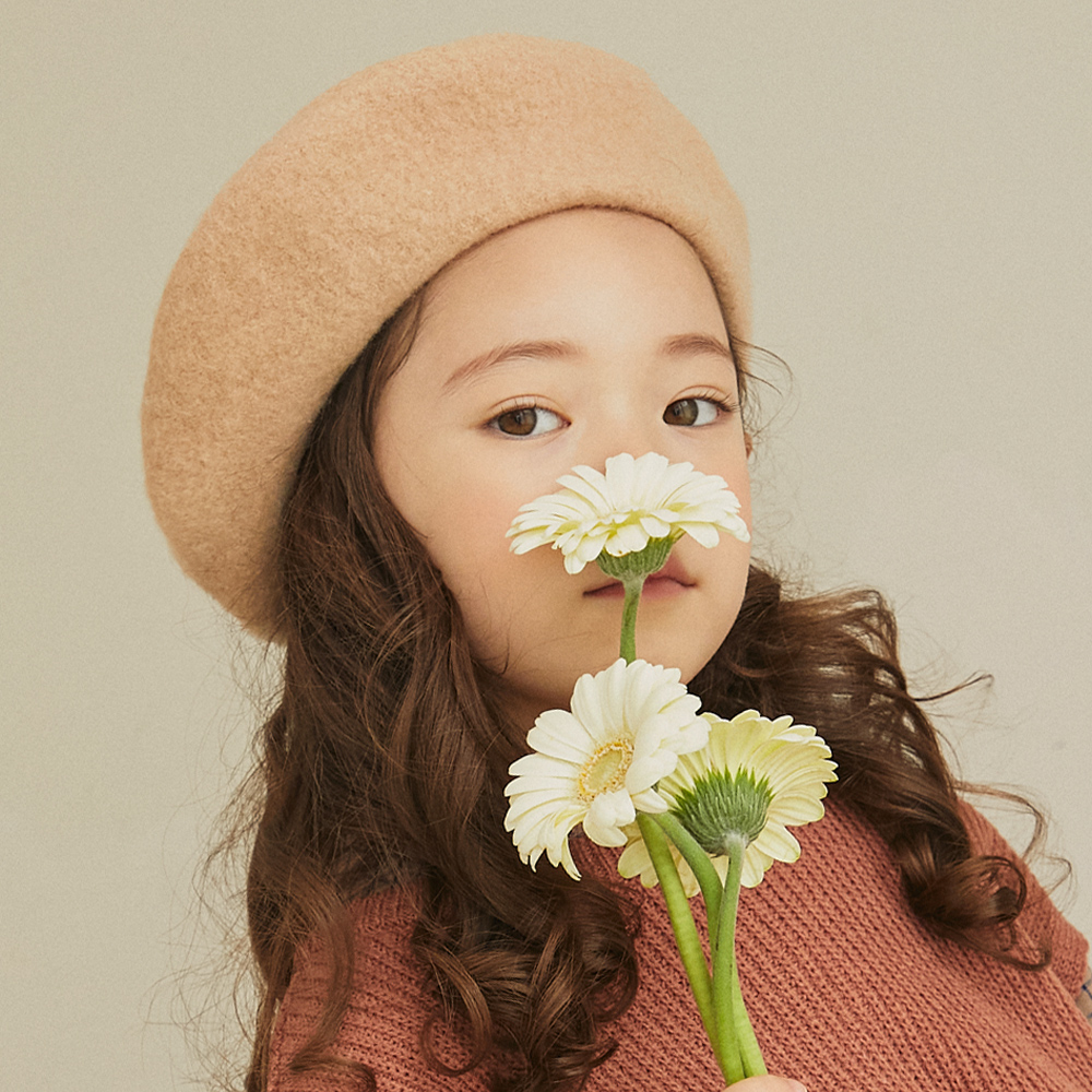 푸딩 울 베레모 모자 유아털모자 - 상품 이미지