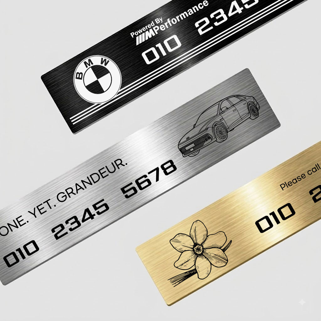 차량용 차량 주차번호판 전화번호 알림판 제네시스 BMW 벤츠 차 핸드폰 연락처 듀얼 논슬립 - 상세 이미지 2